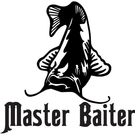 Master baiter Catfish Animal Picture Art  Kids Boys BedRoom- Peel & Stick Sticker - Vinyl Wall Decal  Size : 16  X 16 Inches