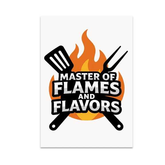 Master of Flames and Flavors BBQ Art - Grill Enthusiast - 13x19 Poster Print