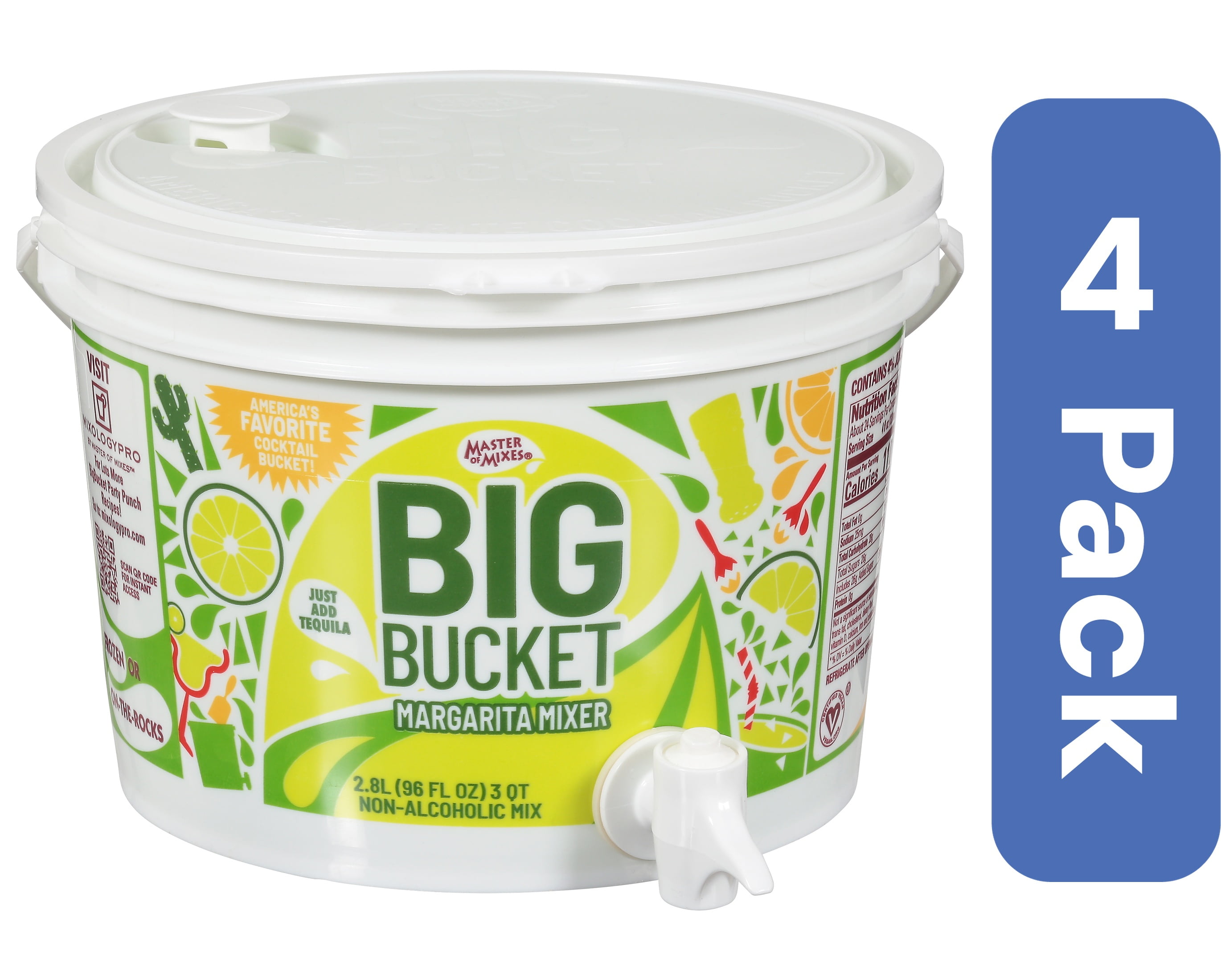 Master of Mixes Big Bucket Margarita Mix 96 oz (Pack Of 4)
