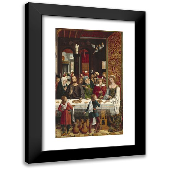 Master of the Catholic Kings 10x14 Black Modern Framed Museum Art Print Titled - The Marriage at Cana (C. 1495-1497)