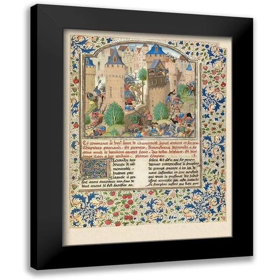 Master of the Jarden de Vertueuse Consolation 15x18 Black Modern Framed Museum Art Print Titled - Alexander Fights in the Town of the Sudracae
