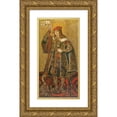 thumbnail image 1 of Master of the Visitation 9x14 Gold Ornate Wood Frame and Double Matted Museum Art Print Titled - Warrior Saint (1490-1500), 1 of 4