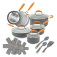 MasterChef 16Piece Cookware Set, Gray, Antimicrobial Technology
