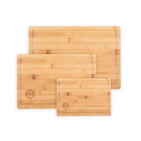MasterChef 3 Piece Bamboo Cutting Board Set, Natural, Sustainable