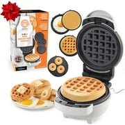 MasterChef 3-in-1 Mini Breakfast Maker- Make Eggs, Pancakes, Donuts, Waffles and More in One Appliance! 3 Removable Non-Stick Cooking Plates for Easy Cleaning & Storing