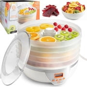 MasterChef Digital Food Dehydrator W 5 Stackable Trays, Adjustable Temperature Controls - 8L Capacity - Programmable Dehydrating Machine for Jerky, Dried Fruit & Herbs, BPA-Free Healthy Snack Maker
