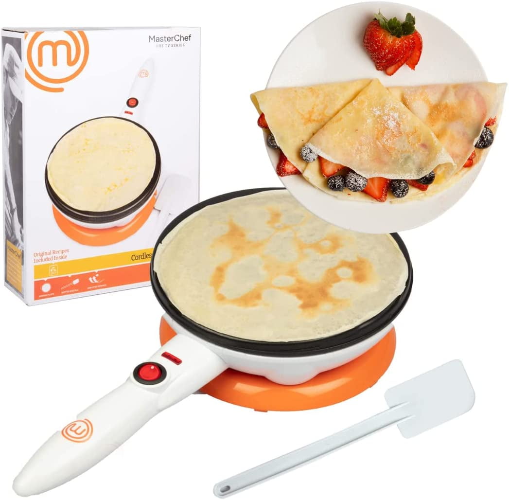MasterChef Cordless Pancake & Crepe Machine with Nonstick Plate