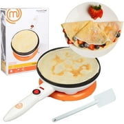 ماكينة صنع الكريب اللاسلكية من MasterChef مع لوحة غمس غير لاصقة بالإضافة إلى قاعدة كهربائية وملعقة ، دليل الوصفات ، هدية خبز ممتعة