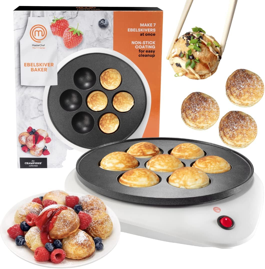 MasterChef Ebelskiver Maker for Baking Ebelskivers, Donut Holes, Cake