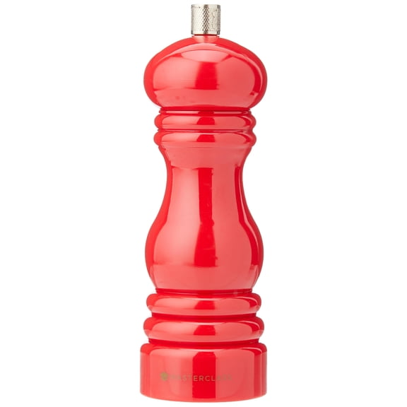 MasterClass Pepper Mill or Salt Grinder with Interchangeable Cap, Plastic, Red, 17 cm