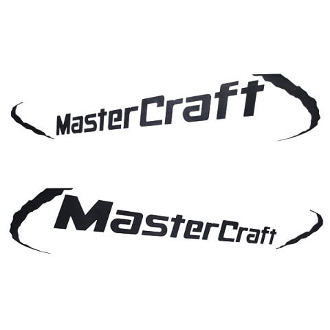 MasterCraft Boat Hull Decals 750707 | Black Logo Stickers (Set of 2)