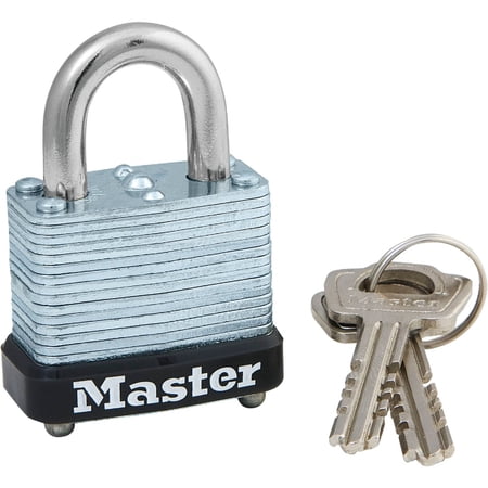 Master Lock Padlock 105D Warded - Laminated Steel, Keyed Different - 6 Packs of 4 — Residential Use, Standard Application