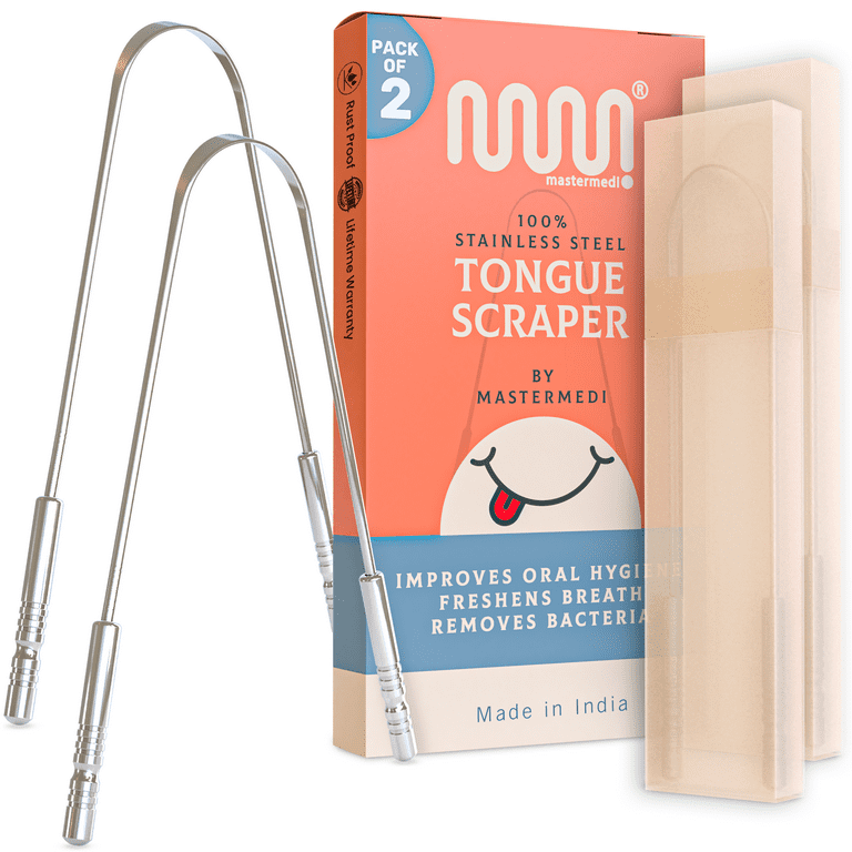 U Shaped Stainless Steel Tongue Scraper (2-Pack)