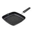 thumbnail image 1 of MasterPan Grill pan with stainless steel chef's handle, Silicone handle cover, Ilag granitec non-stick coating, Induction base, 10 inches (25 centimeter), 1 of 8