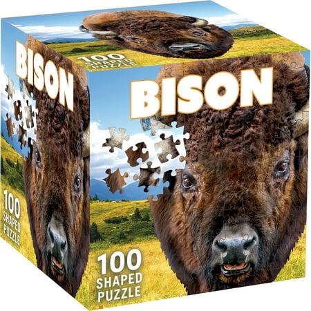 MasterPieces 100 Piece Jigsaw Puzzle - Bison - 9.06"x14.23"
