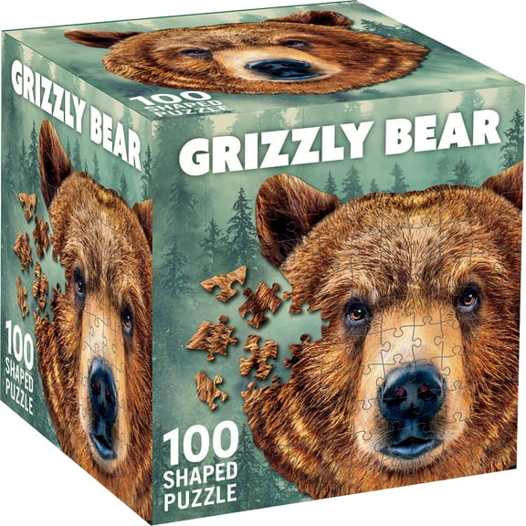 MasterPieces 100 Piece Jigsaw Puzzle - Grizzly Bear - 11.49"x11.34"