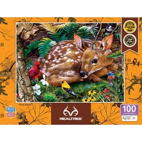 MasterPieces 100 Piece Jigsaw Puzzle - Realtree Forest Babies - 14"x19"
