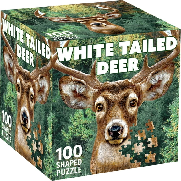 MasterPieces 100 Piece Jigsaw Puzzle - White Tail Deer - Nature Wildlife Puzzle