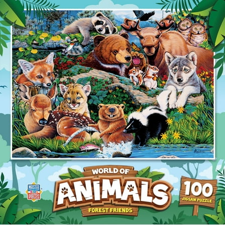 MasterPieces 100 Piece Jigsaw Puzzle for Kids - Forest Friends - 11.5"x15"