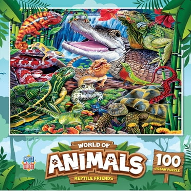 MasterPieces 100 Piece Jigsaw Puzzle for Kids - Reptile Friends - 11.5"x15"