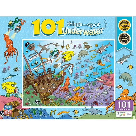 MasterPieces 100 Piece Kids Jigsaw Puzzle - 101 Things to Spot Underwater