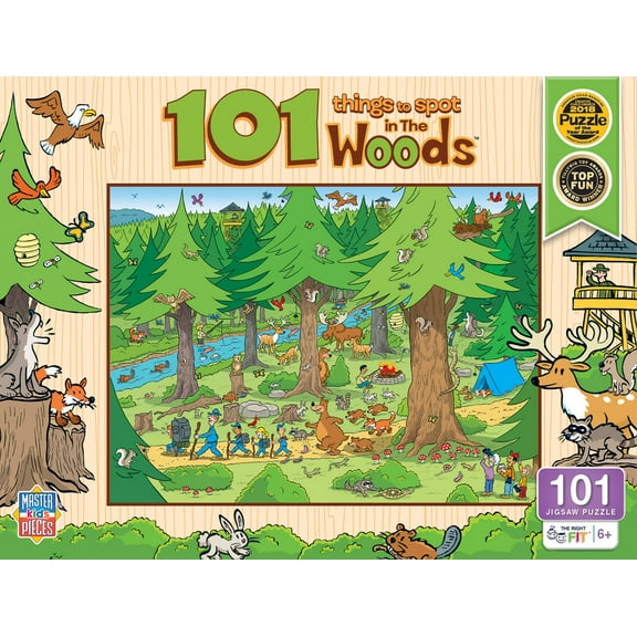 MasterPieces 100 Piece Kids Jigsaw Puzzle - 101 Things to Spot in the Woods