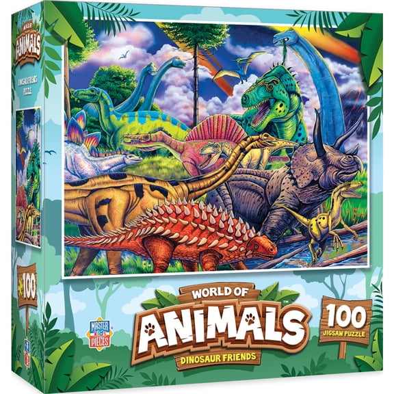 MasterPieces 100 Piece Puzzle - Dinosaur Friends - 11.5"x15"