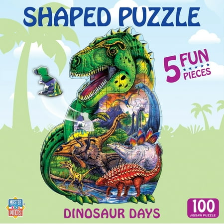 MasterPieces 100 Piece Shaped Jigsaw Puzzle - Dinosaur Days - 14"x19"