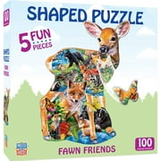 MasterPieces 100 Piece Shaped Jigsaw Puzzle - Fawn Friends - 14"x19"