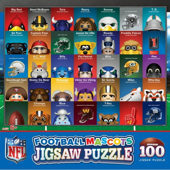 MasterPieces 100 Piece Sports Puzzle - NFL Mascots - 14"x19"
