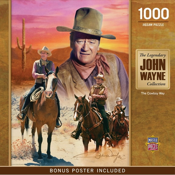 MasterPieces 1000 Piece Collectible John Wayne Puzzle - The Cowboy Way - 19.25"x26.75"