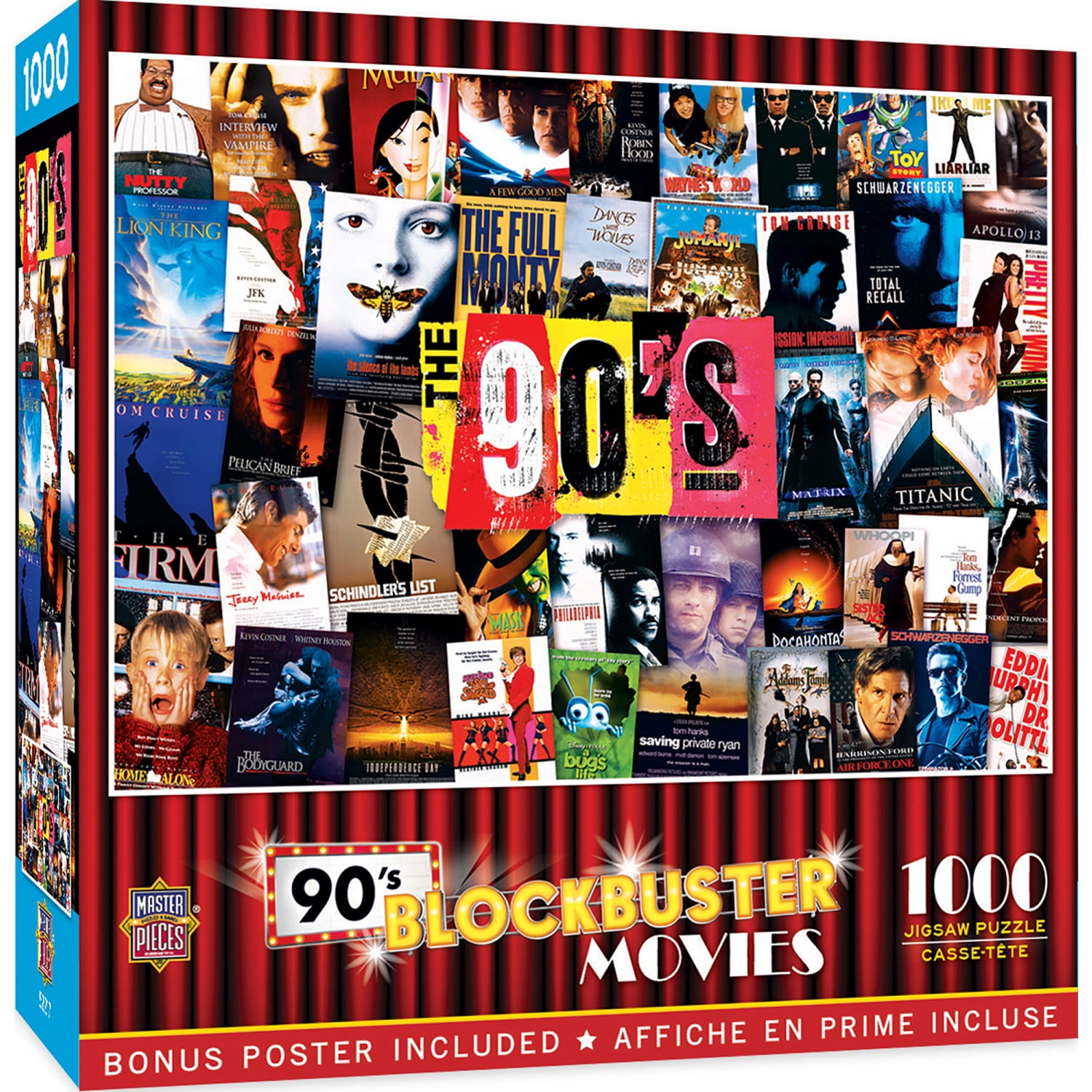 MasterPieces 1000 Piece Jigsaw Puzzle - 90's Blockbusters - 19.25