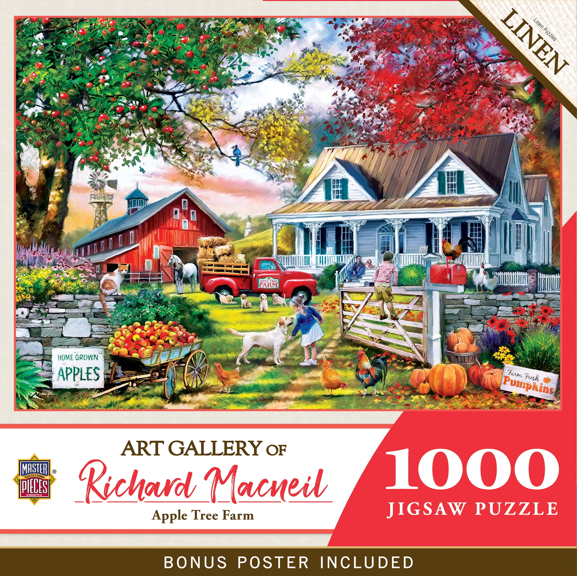 Apple Record Jigsaw パズル 中古 MasterPieces 1000 Piece Jigsaw Puzzle - Apple Tree Farm - 19.25