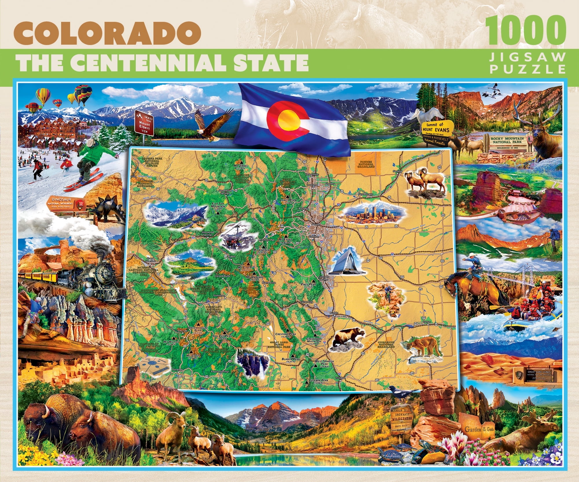 MasterPieces 1000 Piece Jigsaw Puzzle Colorado Map 19.25"x26.75