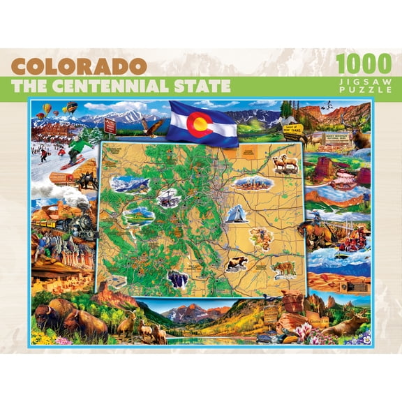 MasterPieces 1000 Piece Jigsaw Puzzle - Colorado Map - 19.25"x26.75"