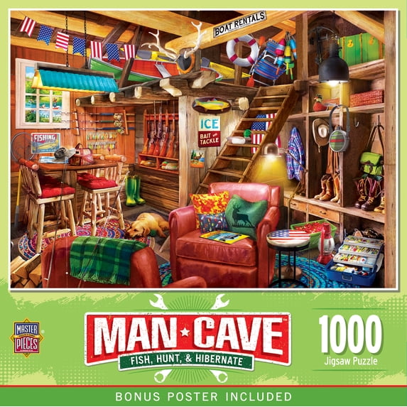 MasterPieces 1000 Piece Jigsaw Puzzle - Fish Hunt Hibernate - 19.25"x26.75"