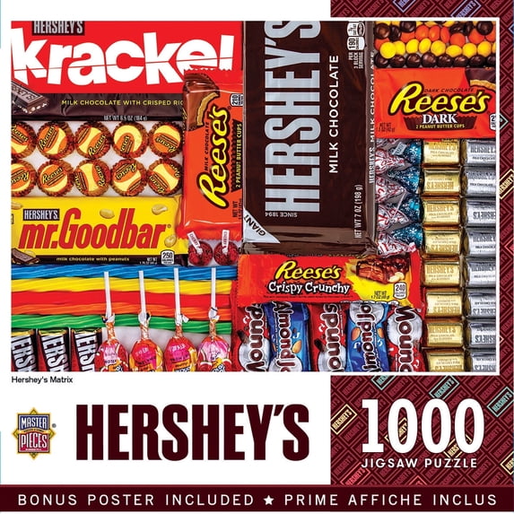 MasterPieces Hershey's Matrix Jigsaw Puzzle, Officially Licensed 1000 Piece Puzzle, 19.25 x 26.75 In