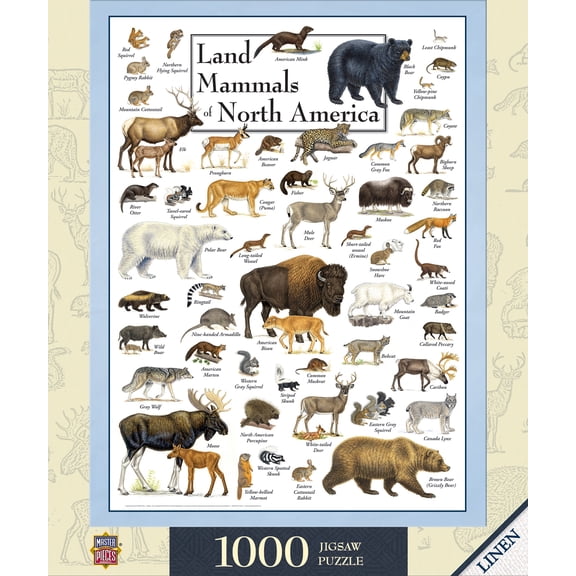 MasterPieces 1000 Piece Jigsaw Puzzle - Land Mammals of North America
