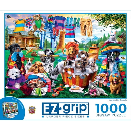 MasterPieces 1000 Piece Jigsaw Puzzle - Laundry Day Rascals - 23.5"x34"