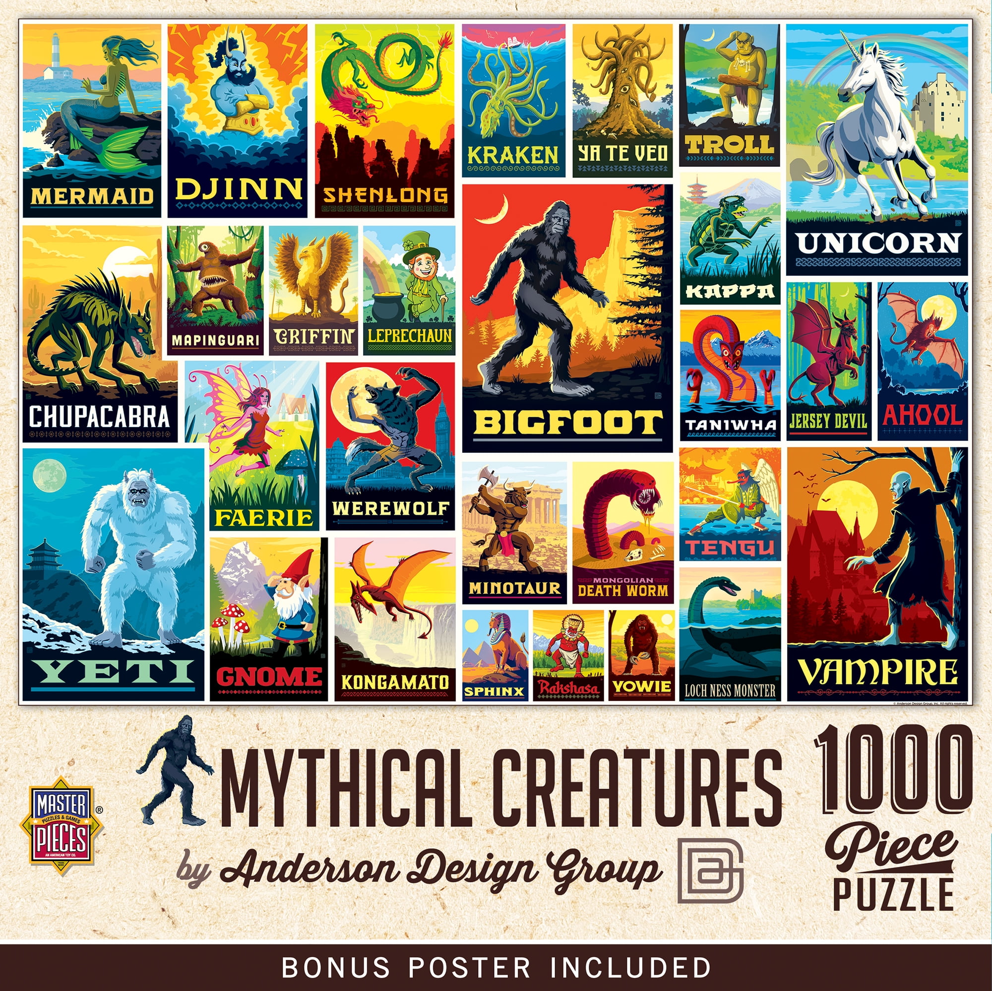 MasterPieces 1000 Piece Jigsaw Puzzle - Mythical Creatures Vintage