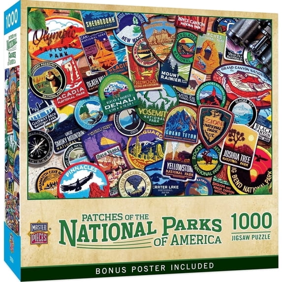 MasterPieces National Parks - Patches Collage 1000 Piece Adult Jigsaw Puzzle 19.25" by 26.75"