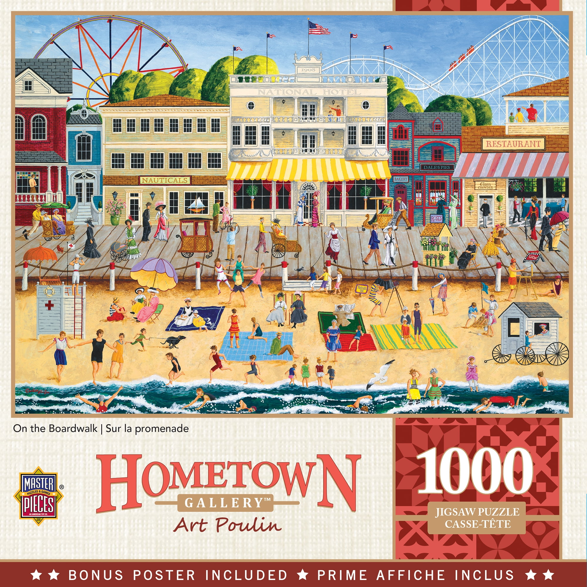 Hometown Gallery 1000 Piece Jigsaw Puzzle - Colorful Boardwalk Scene