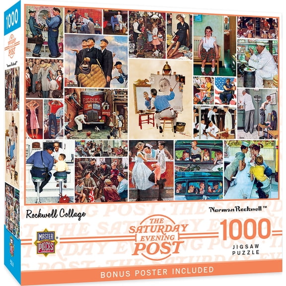 MasterPieces 1000 Piece Jigsaw Puzzle - Rockwell Collage - 19.25"x26.75"