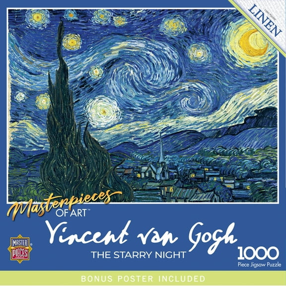 MasterPieces Starry Night Jigsaw Puzzle 1000 Pieces - Van Gogh Art Puzzle 19.25"x26.75"
