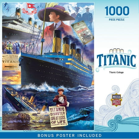 MasterPieces Titanic Jigsaw Puzzle 1000 Piece - Titanic Collage - Family Puzzle for Adults