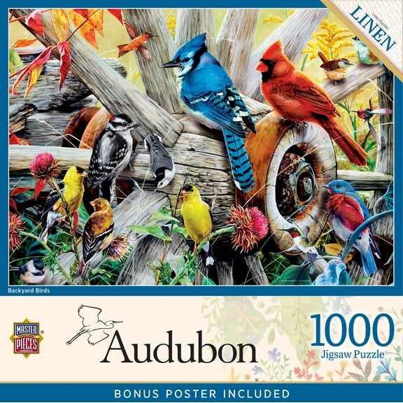 MasterPieces 1000 Piece Jigsaw Puzzle for Adults - Backyard Birds - 19.25"x26.75"