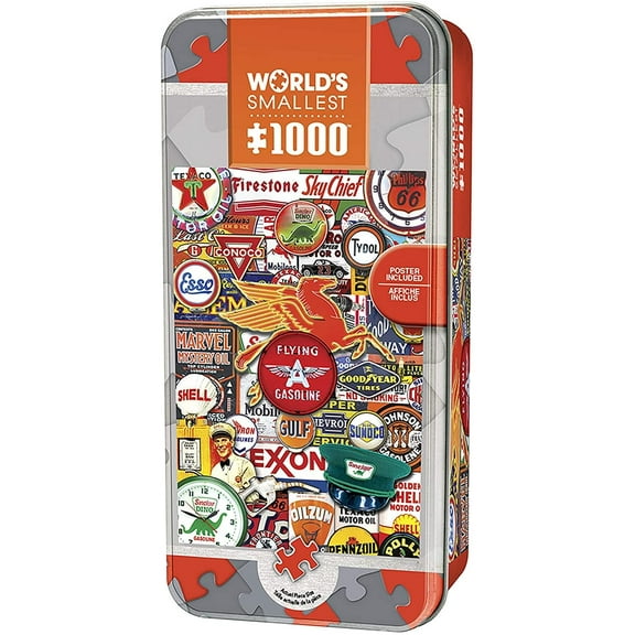 MasterPieces 1000 Piece Jigsaw Puzzle with Tin - Retro Petrol - 11.3"x16.8"