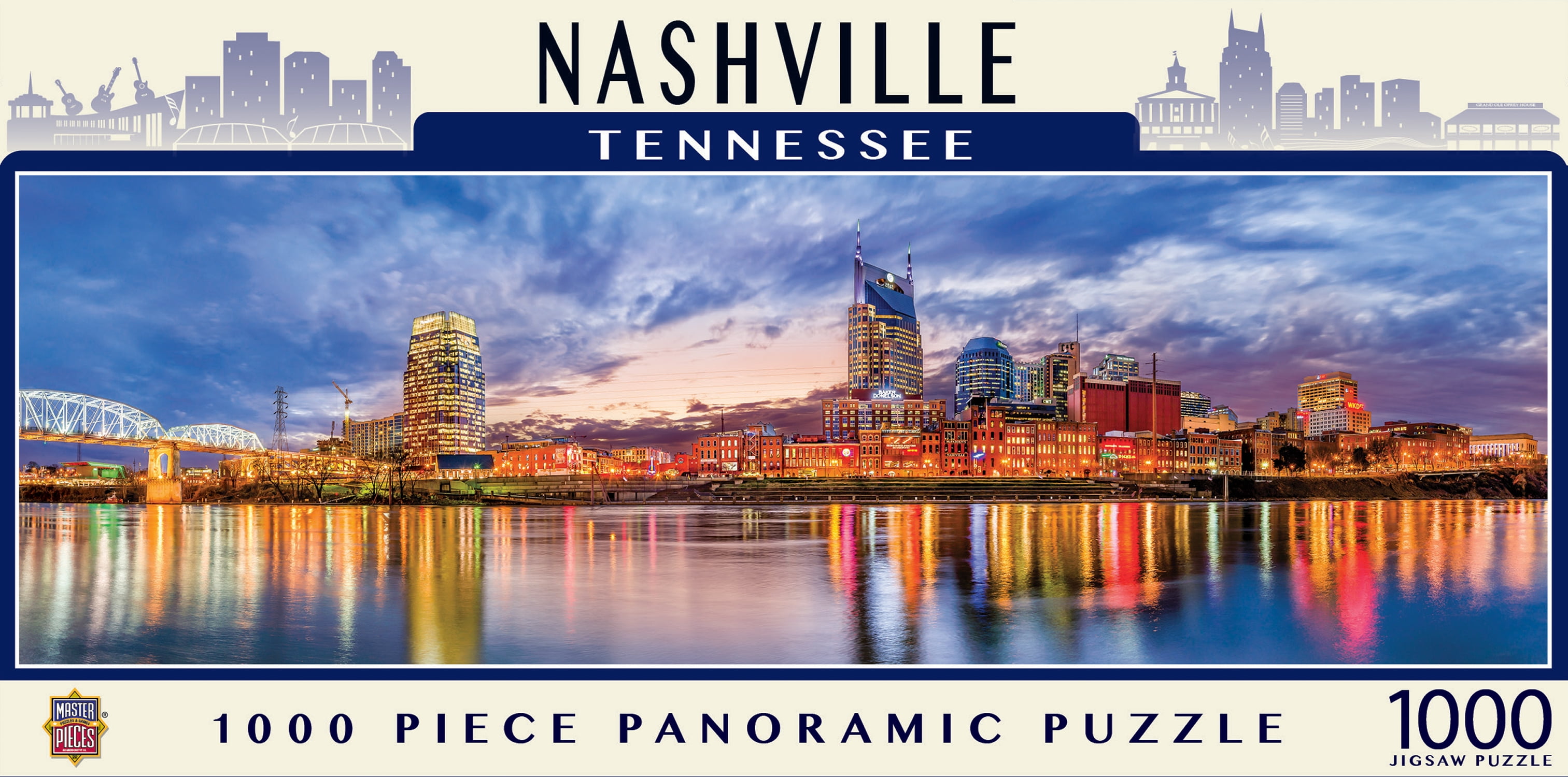 MasterPieces 1000 Piece Panoramic Jigsaw Puzzle - Nashville - 13"x39 ...