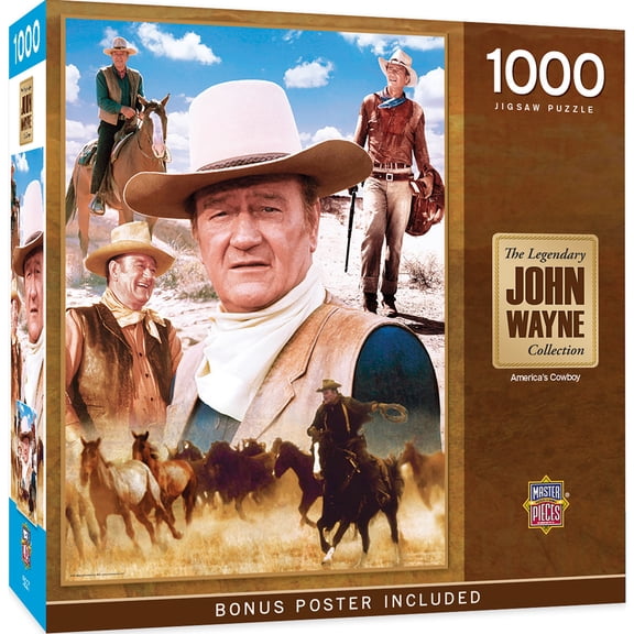 MasterPieces 1000 Piece Puzzle - America's Cowboy Theme - John Wayne Adult Jigsaw Collage