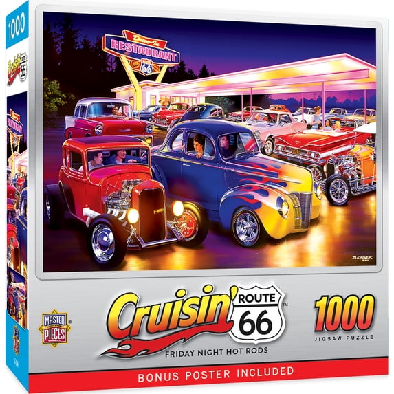 MasterPieces 1000 Piece Puzzle - Friday Night Hot Rod's - 19.25"x26.75"